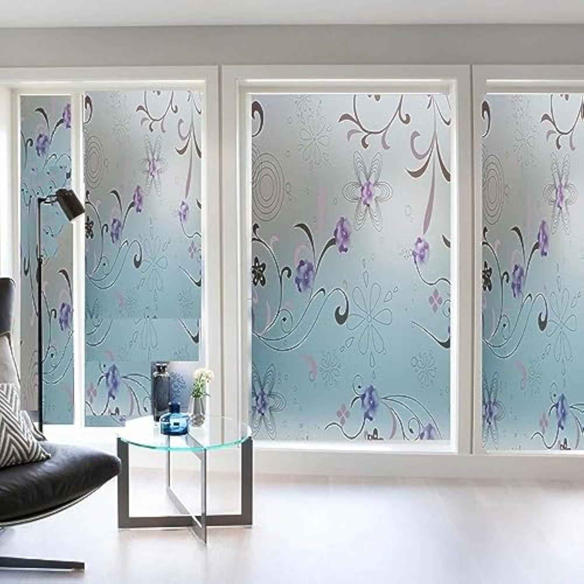 3D Privacy Sticker for Window, Flower Pattern